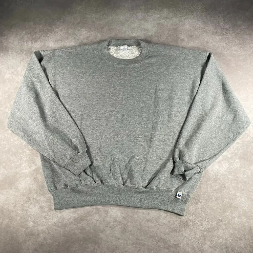 Vintage Russell Athletic Gray Blank Sweatshirt Soft Mens 2XL